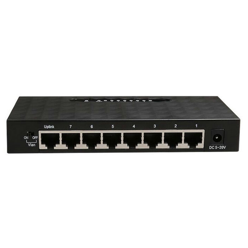 8-Port Gigabit Ethernet Switch Home Network Hub, Office Ethernet Splitter, Plug-and-Play, Desktop Silent Gigabit Switch - UK Plug