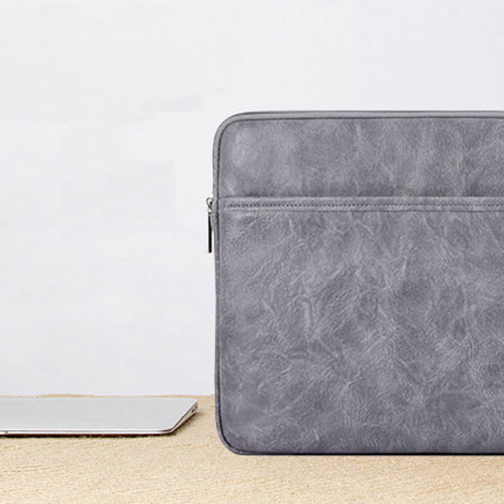Canvasartisan  L38-06 Portable Sleeve Bag for 13 inch Laptop PU Leather Carrying Case Anti-Scratch Notebook Slim Bag - Khaki