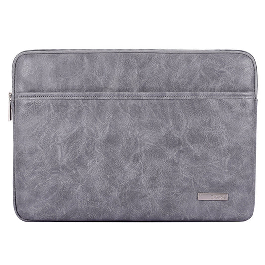 Canvasartisan  L38-06 Portable Carrying Case for 14 inch Notebook PU Leather Sleeve Bag Anti-Drop Laptop Slim Bag - Grey