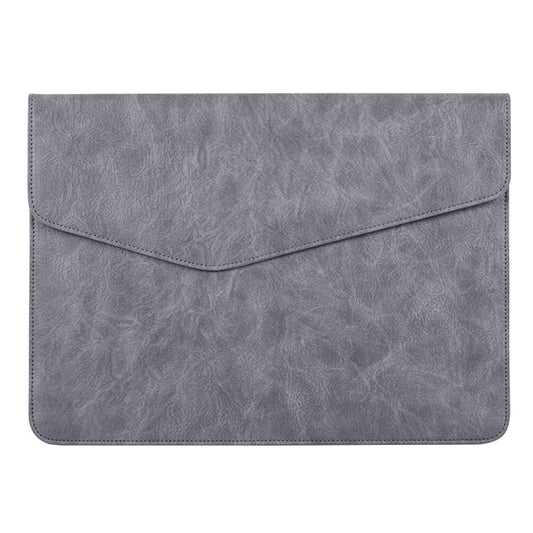 Canvasartisan EL38-03 Envelope Carrying Case for 12 inch Laptops Shockproof Portable Bag Anti-Fingerprint PU Leather Bag - Grey