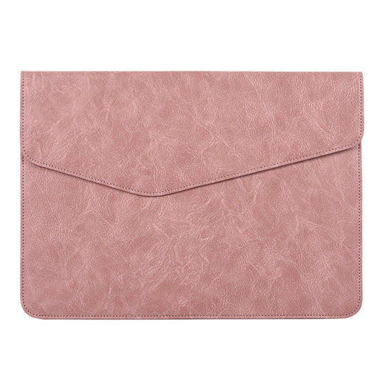 Canvasartisan EL38-03 Envelope Carrying Case for 12 inch Laptops Shockproof Portable Bag Anti-Fingerprint PU Leather Bag - Pink