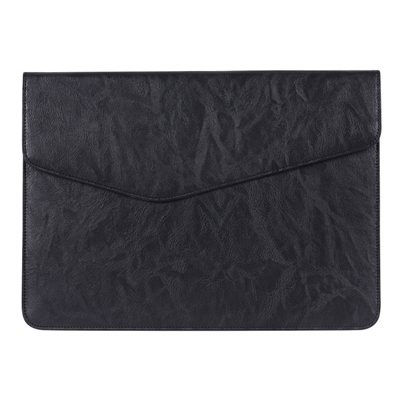 Canvasartisan EL38-03 Shockproof Case for 14 inch Laptops Envelope Carrying Bag Portable PU Leather Bag - Black