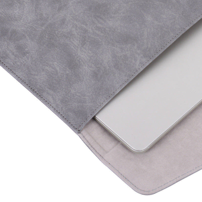 Canvasartisan EL38-03 Shockproof Case for 14 inch Laptops Envelope Carrying Bag Portable PU Leather Bag - Khaki