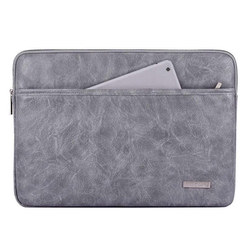 Canvasartisan L38-T06 11-Inch Laptop Bag PU Leather Notebook Computer Protective Case Slim Laptop Sleeve - Grey