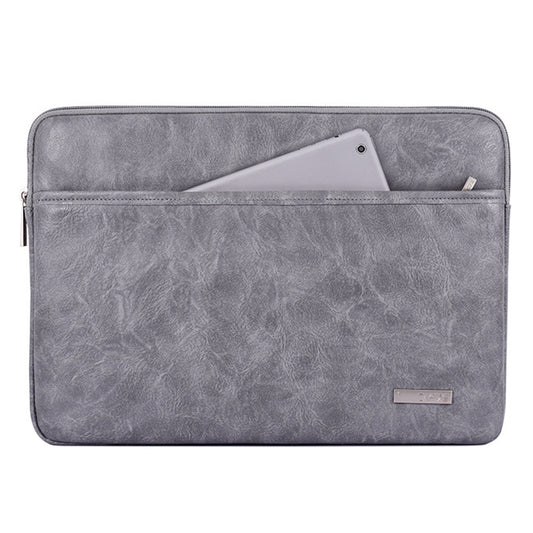 Canvasartisan L38-T06 11-Inch Laptop Bag PU Leather Notebook Computer Protective Case Slim Laptop Sleeve - Grey