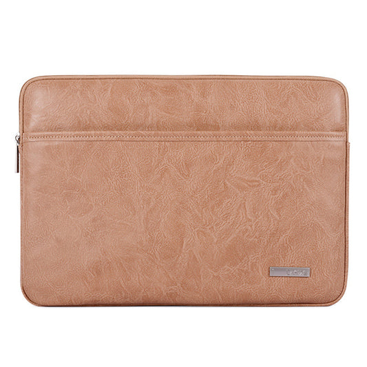 Canvasartisan L38-T06 11-Inch Laptop Bag PU Leather Notebook Computer Protective Case Slim Laptop Sleeve - Khaki
