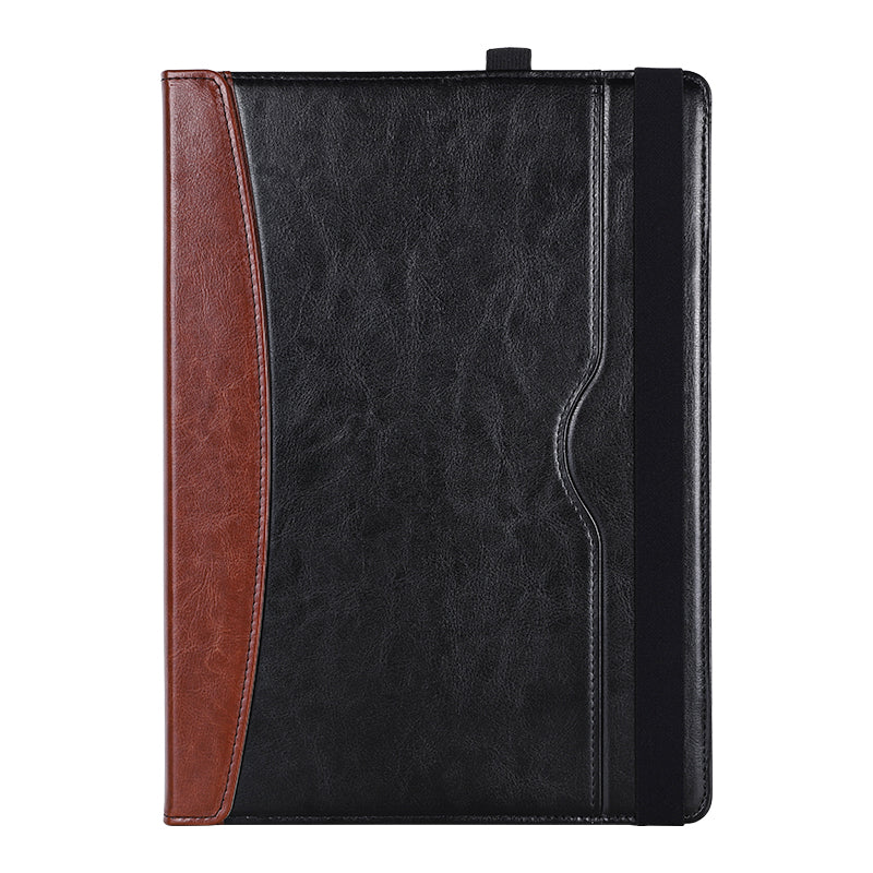 for Microsoft Surface Laptop 1 / 2 / 3 / 4 13.5-inch PU Leather Case Magnetic Closure Carrying Bag Anti-Scratch Portable Laptop Protector with Pen Holder - Black  /  Grey