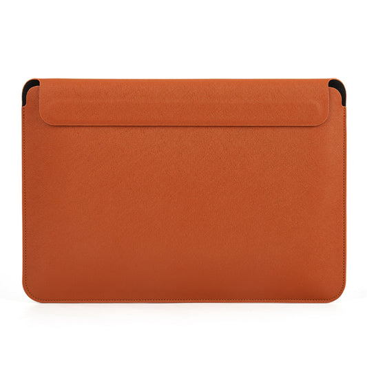 For MacBook Pro 14 inch (2021) Ultra-thin Microfiber Leather Sleeve Bag Waterproof Anti-scratch Laptop Storage Bag - Brown