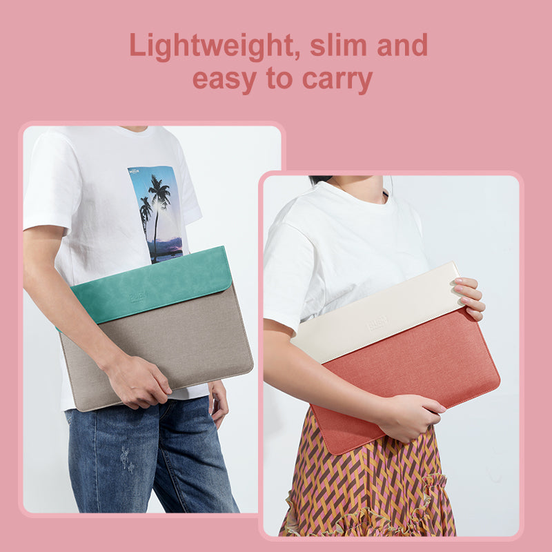 Bubm NDB-GB 14-inch Notebook Carrying Case Ultra Thin Magnetic Flap Soft Lining Laptop Sleeve - Watermelon Red