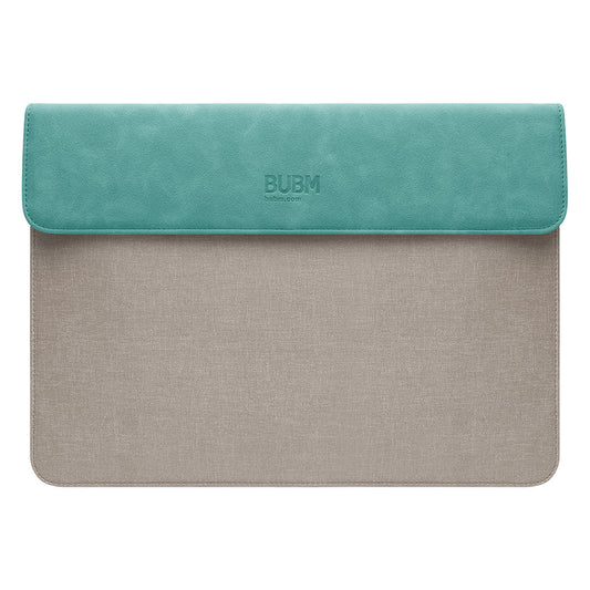 Bubm NDB-GB 15-inch Notebook Soft Lining Protective Bag Ultra Thin Magnetic Flap Laptop Sleeve - Peacock Blue