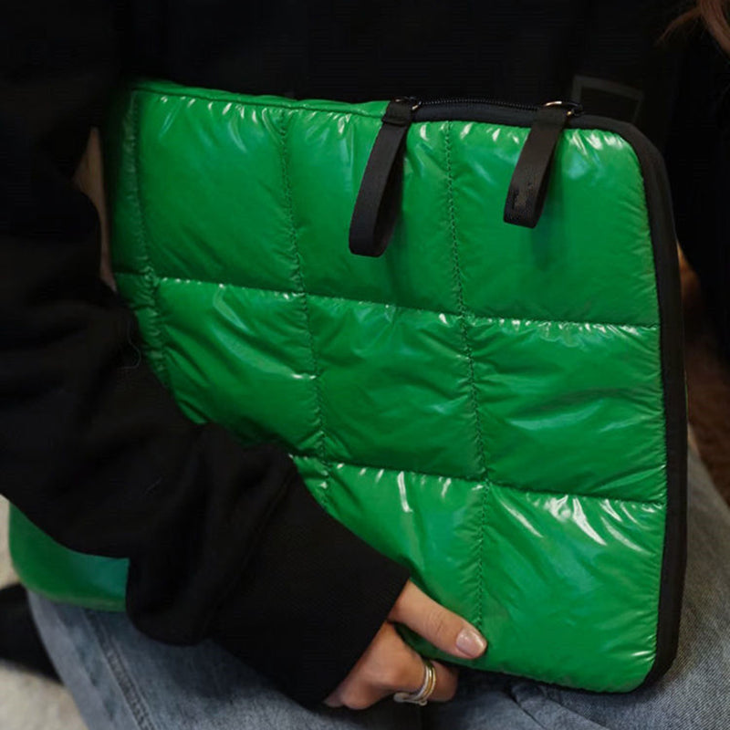 15 inch Notebook Thicken Protection Sleeve Bag Shock Resistant Laptop Zipper Carrying Pouch - Green
