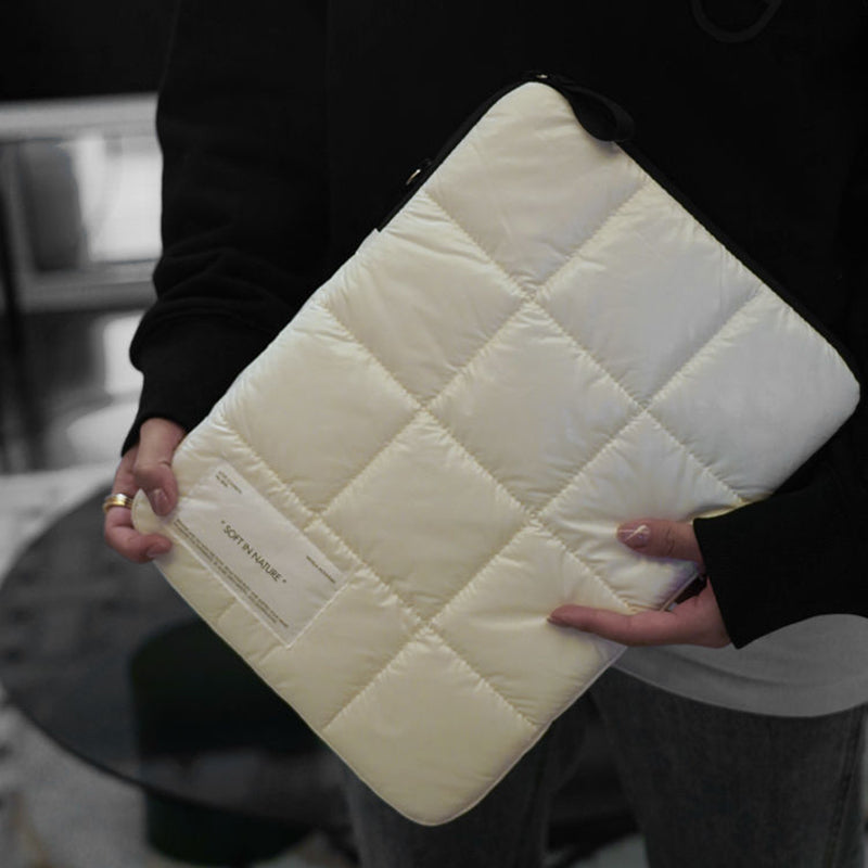 15 inch Notebook Thicken Protection Sleeve Bag Shock Resistant Laptop Zipper Carrying Pouch - White