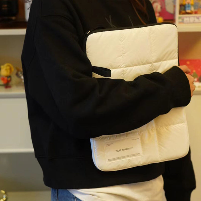 15 inch Notebook Thicken Protection Sleeve Bag Shock Resistant Laptop Zipper Carrying Pouch - White