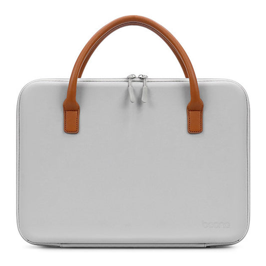 for MacBook 13.3inch Matebook Shockproof Case EVA+Leather Laptop Bag Notebook Computer Protection Sleeve Travel Work Carrying Handbag - Grey