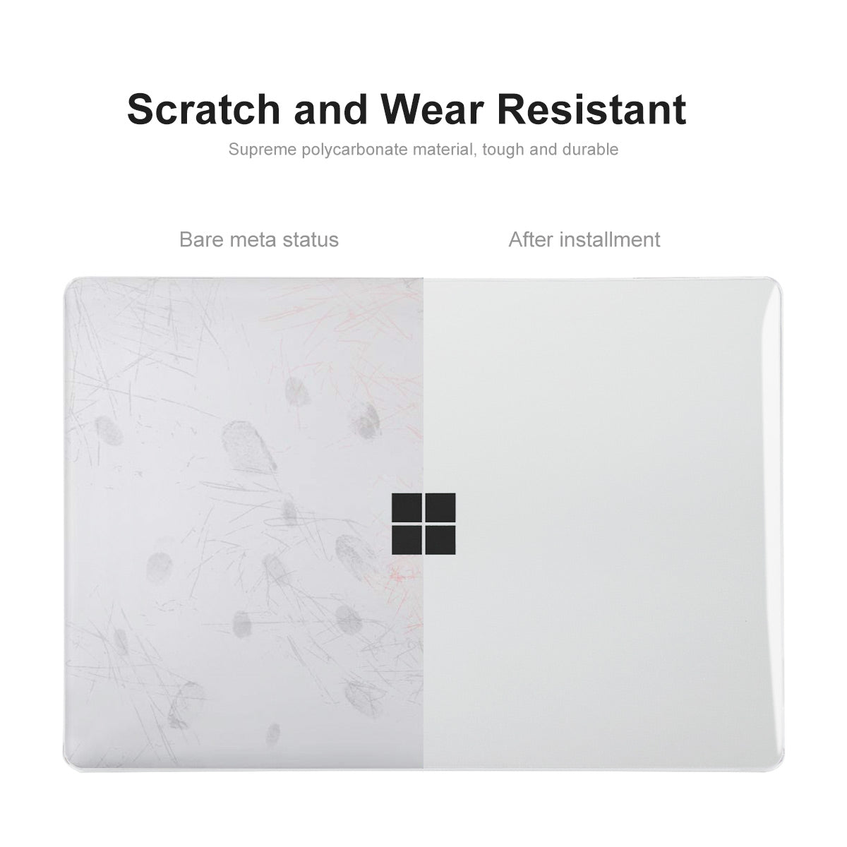 PC Laptop Case for Microsoft Surface Laptop 3 / 4 / 5 13.5 (1769 / 1867 / 1958 / 1950) Anti-drop Notebook Cover Metal Keyboard Version - Transparent