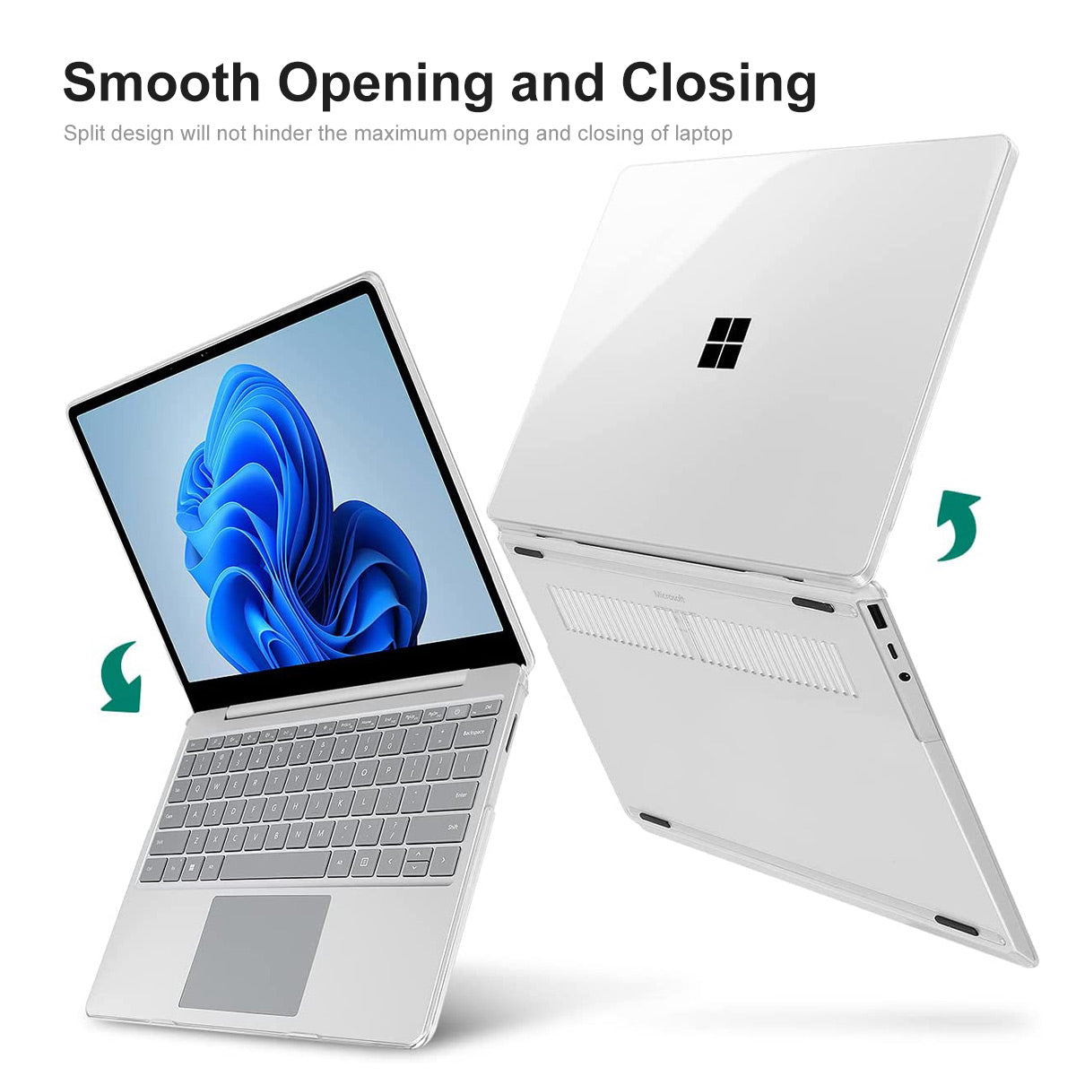 PC Laptop Case for Microsoft Surface Laptop 3 / 4 / 5 13.5 (1769 / 1868 / 1958 / 1950) Anti-drop Notebook Cover Metal Keyboard Version - Black
