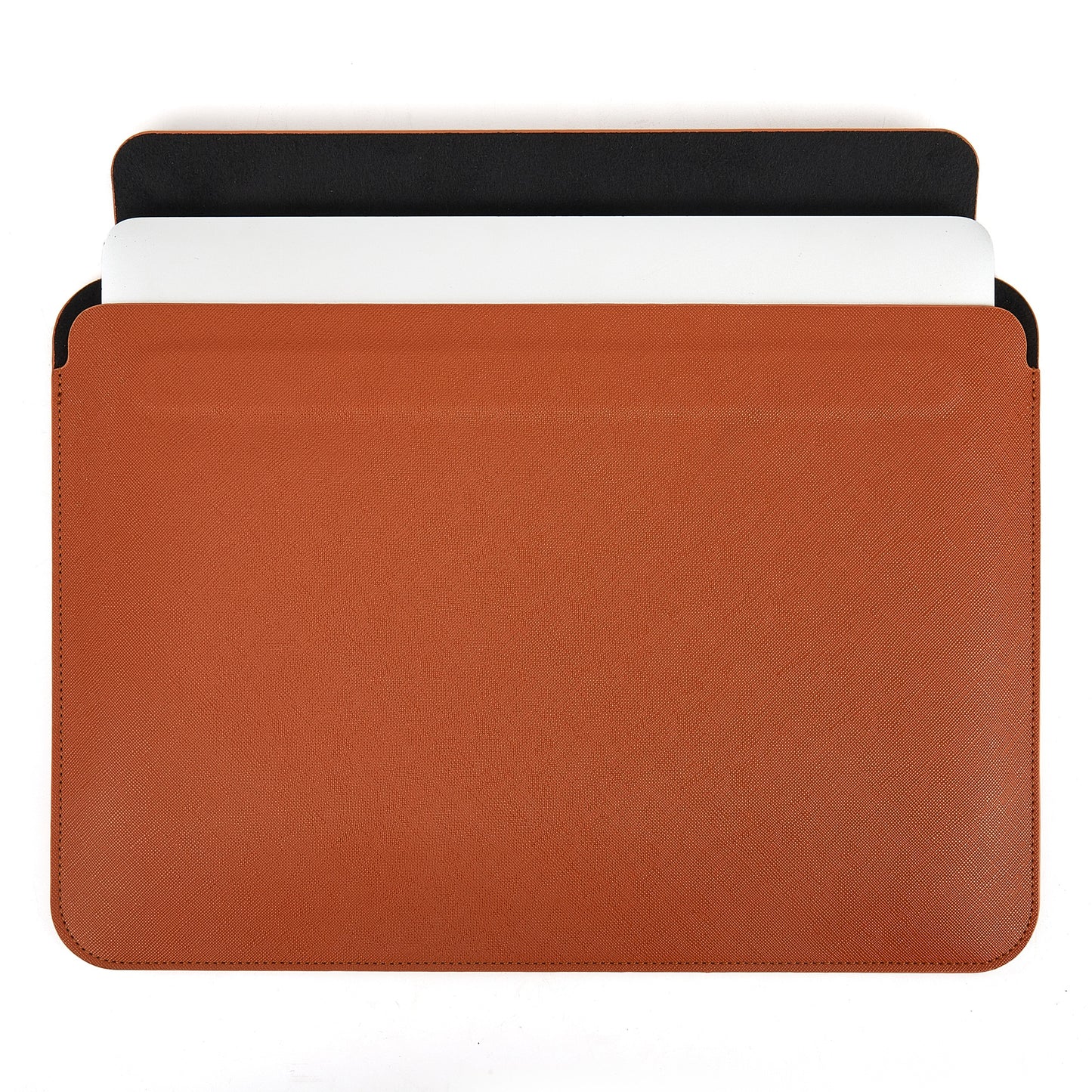 ZGA 14-Inch Laptop Case Carrying Pouch Notebook Computer Sleeve PU Leather Storage Bag Mouse Pad - Brown