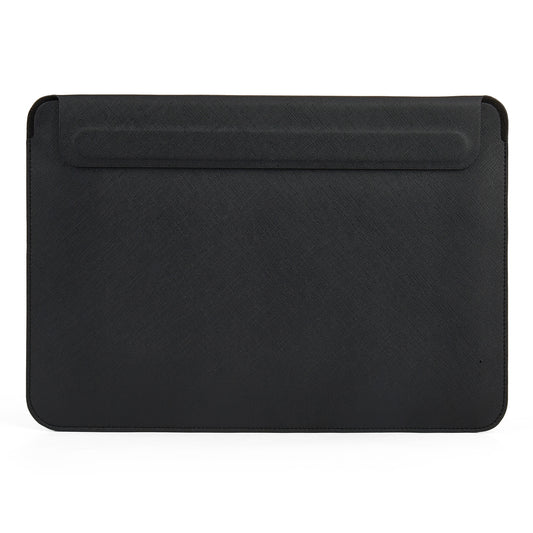 ZGA 14-Inch Laptop Case Carrying Pouch Notebook Computer Sleeve PU Leather Storage Bag Mouse Pad - Black