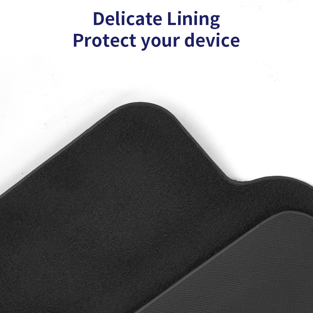ZGA 14-Inch Laptop Case Carrying Pouch Notebook Computer Sleeve PU Leather Storage Bag Mouse Pad - Black