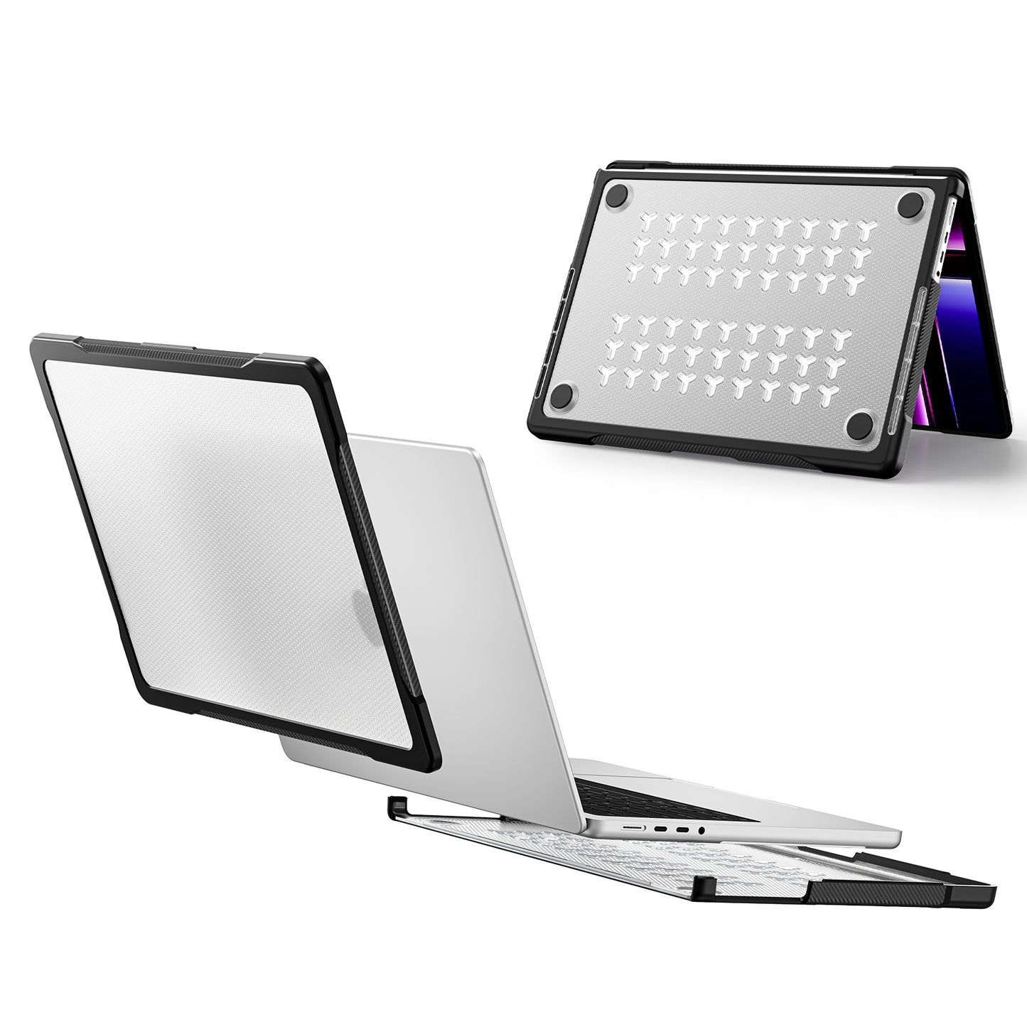 Sailor Series Shockproof Case for MacBook Pro 14 inch (2021) A2442 / (2023) A2779 Anti-Drop Laptop Case - Transparent