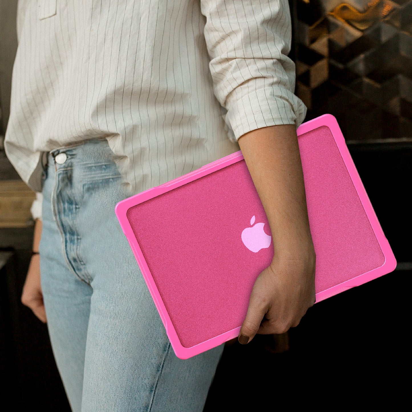 Sailor Series Laptop Case for MacBook Air 13 inch (2022) M2 A2681 Anti-scratch PC+TPU Cover - Rose