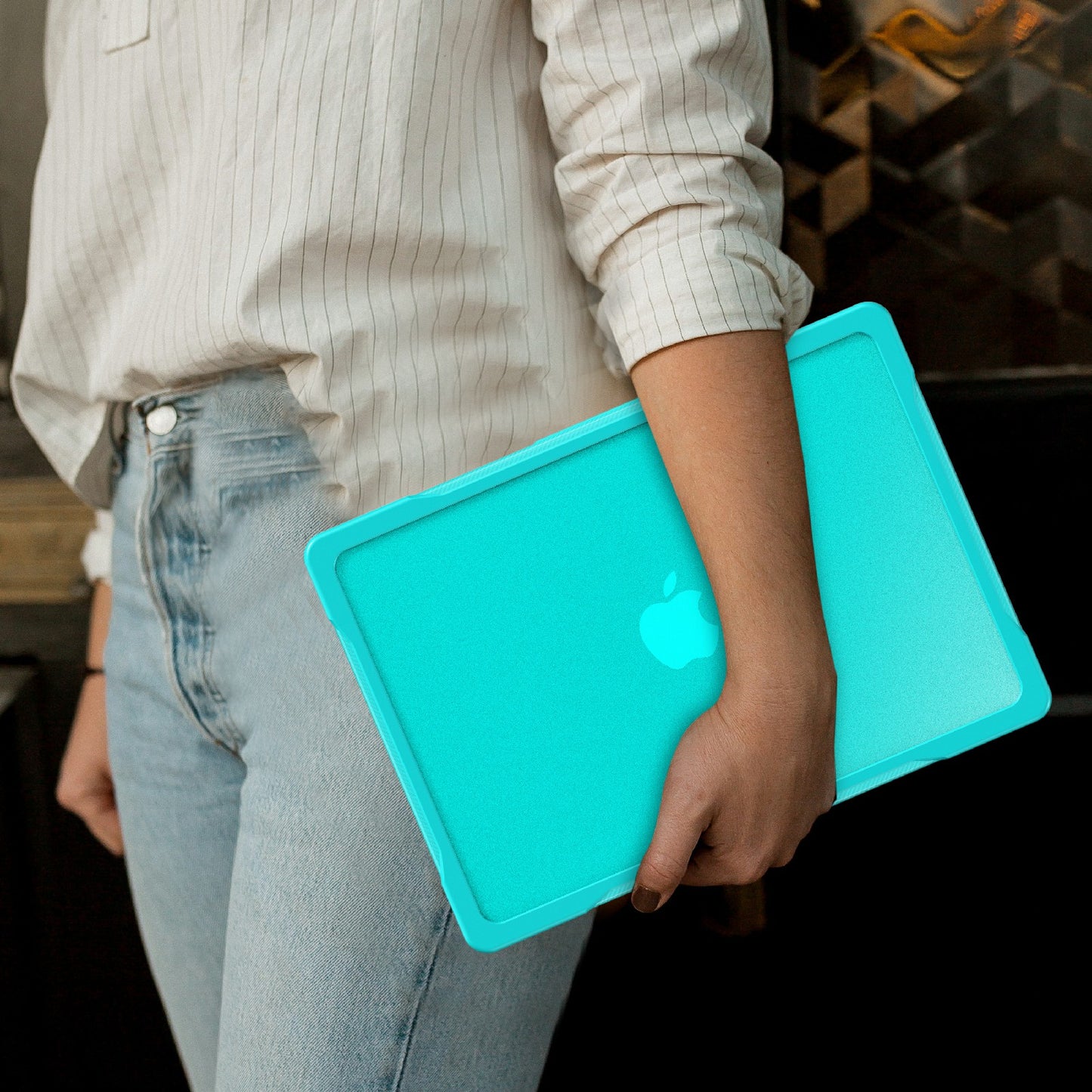 Sailor Series Laptop Case for MacBook Air 13 inch (2022) M2 A2681 Anti-scratch PC+TPU Cover - Baby Blue