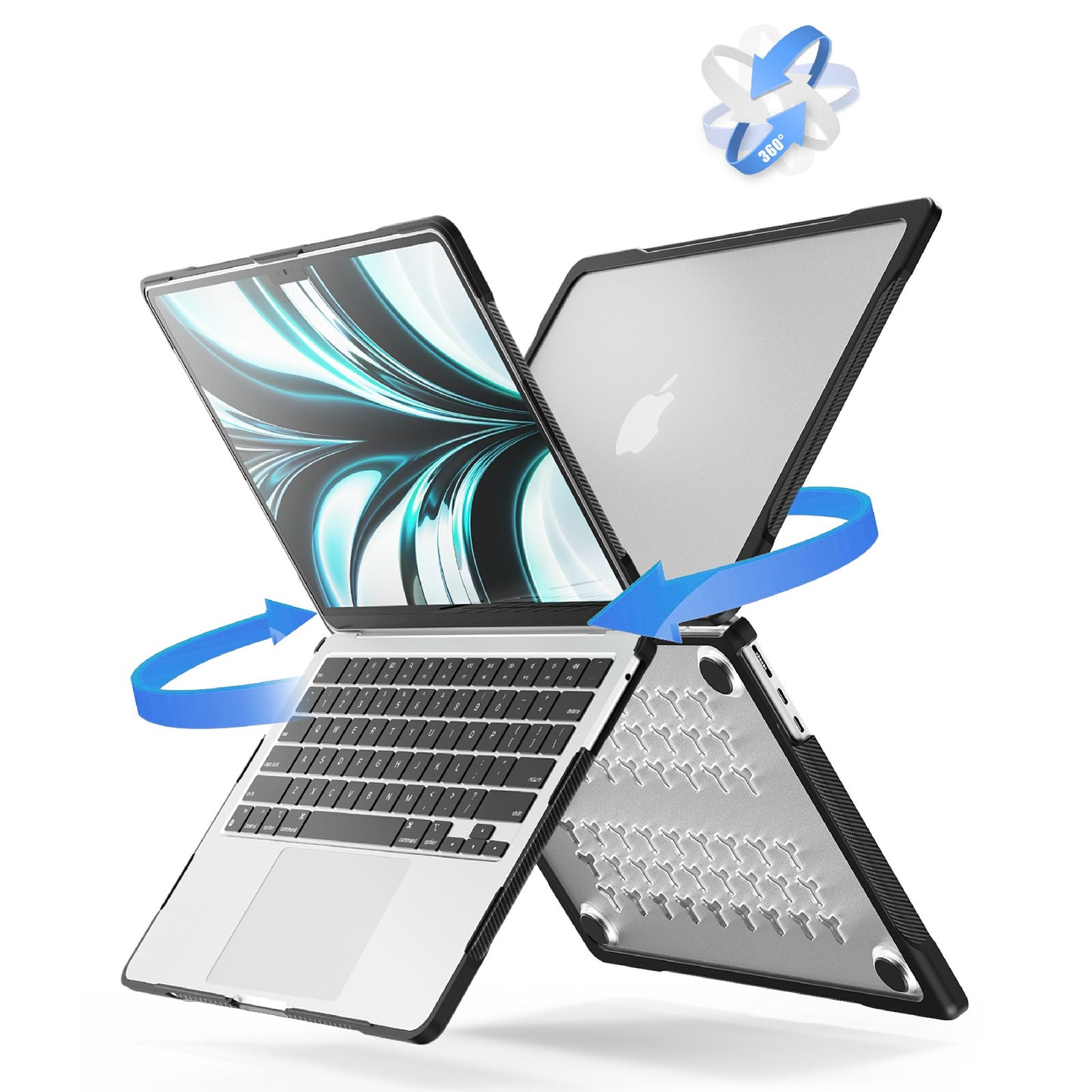 Sailor Series Laptop Case for MacBook Air 13 inch (2022) M2 A2681 Anti-scratch PC+TPU Cover - Transparent