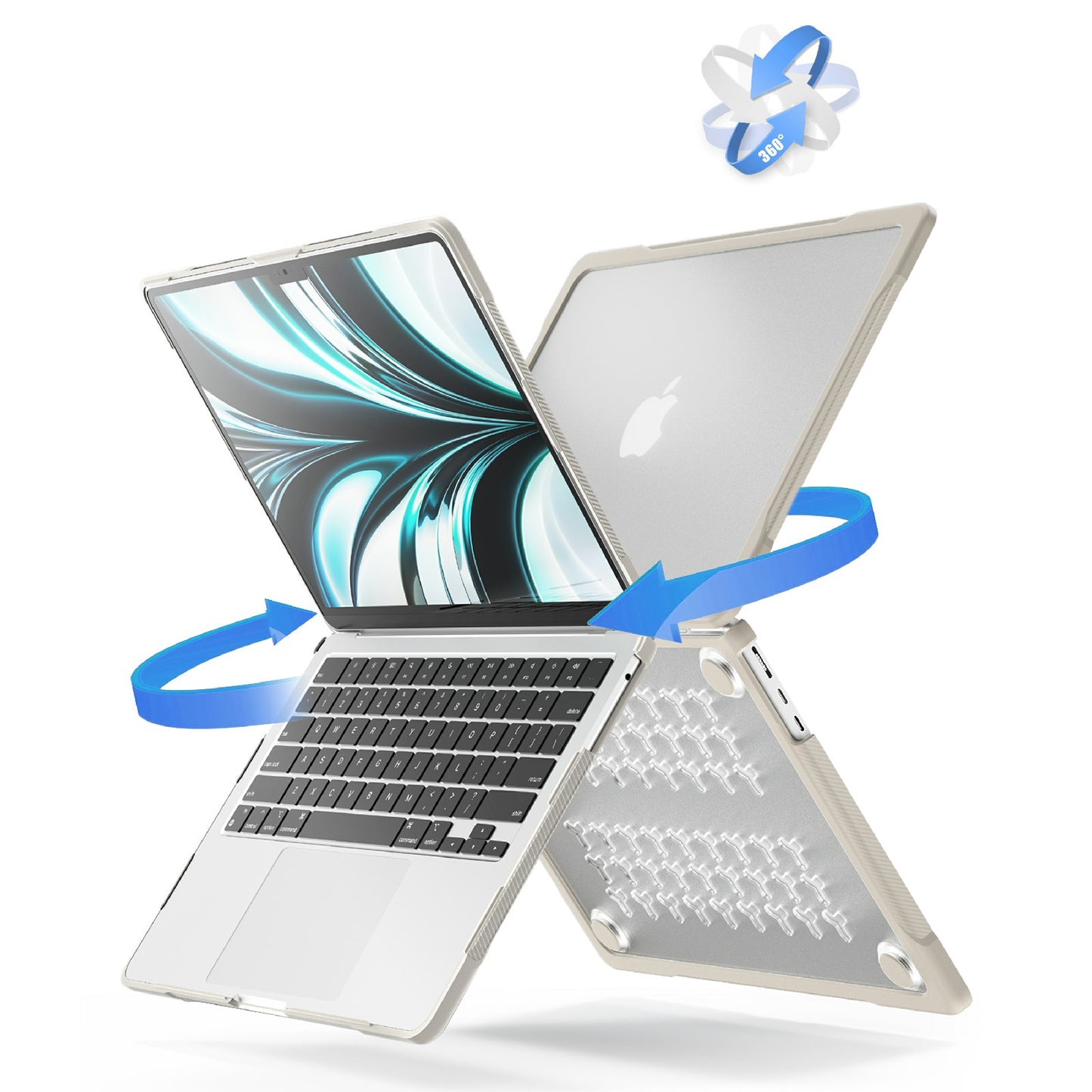 Sailor Series Laptop Case for MacBook Air 13 inch (2018) A1932 / (2020) A2179 A2337 PC+TPU Notebook Cover - Khaki