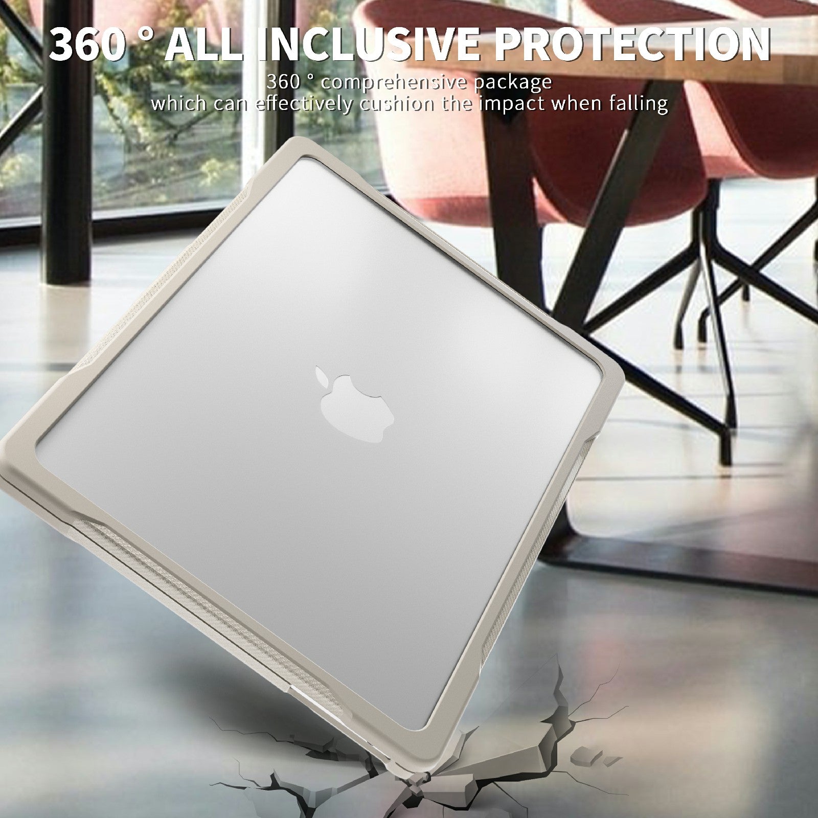 Sailor Series Laptop Case for MacBook Air 13 inch (2018) A1932 / (2020) A2179 A2337 PC+TPU Notebook Cover - Khaki