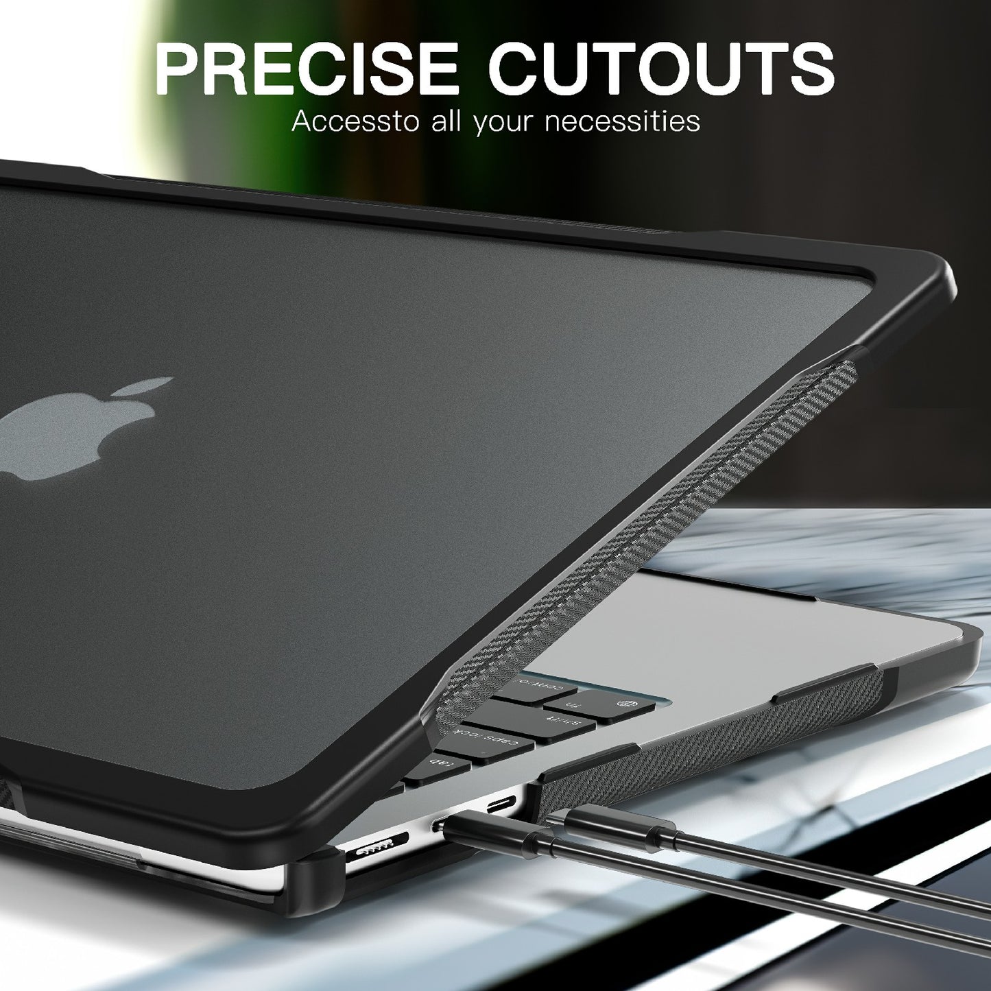 for MacBook Pro 13 inch (2016) A1706 A1708 / (2018) A1989 / (2019) A2159 / (2020) A2289 A2251 A2338 (M1 / M2) Sailor Series Laptop Case PC+TPU Cover - Transparent Black