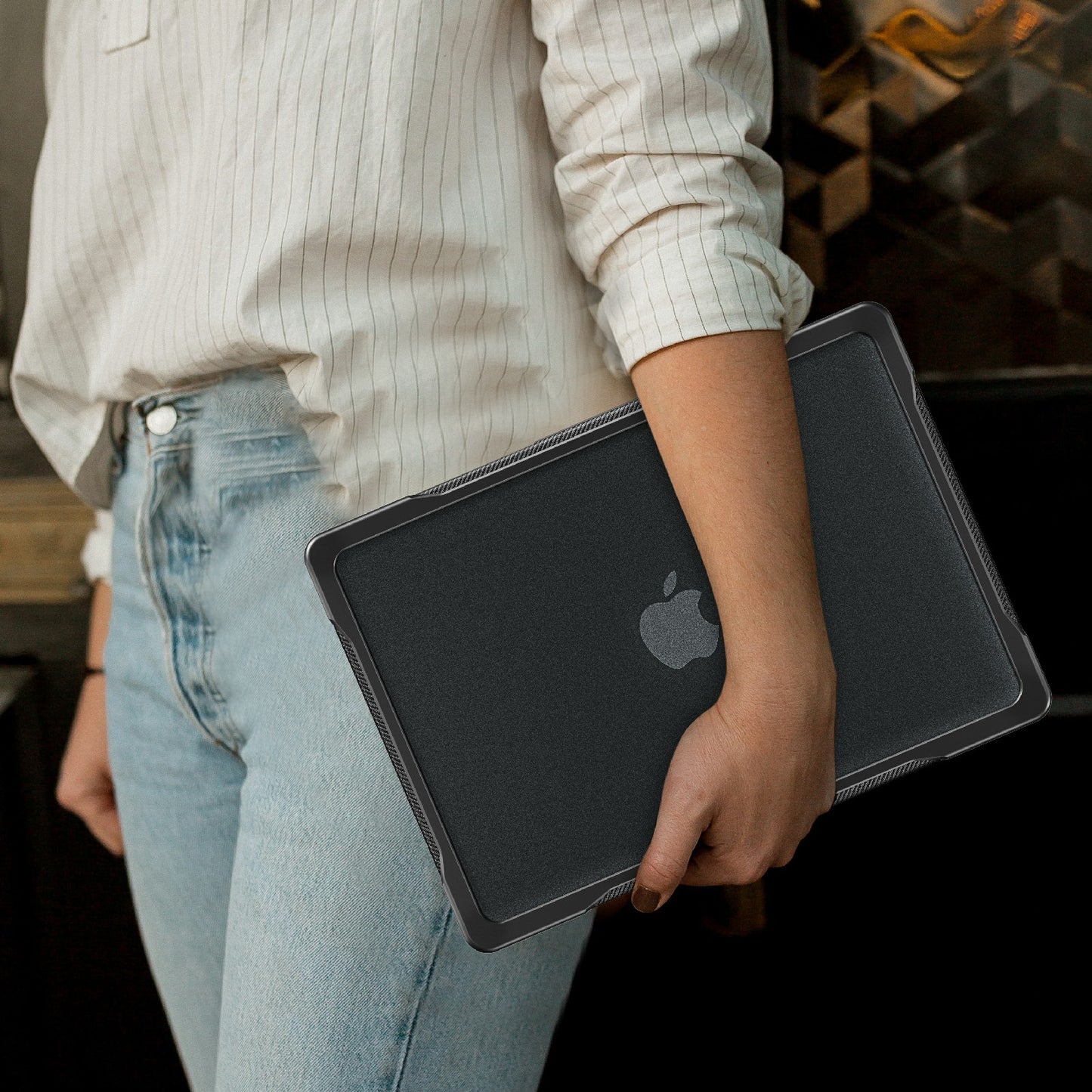 for MacBook Pro 13 inch (2016) A1706 A1708 / (2018) A1989 / (2019) A2159 / (2020) A2289 A2251 A2338 (M1 / M2) Sailor Series Laptop Case PC+TPU Cover - Transparent Black