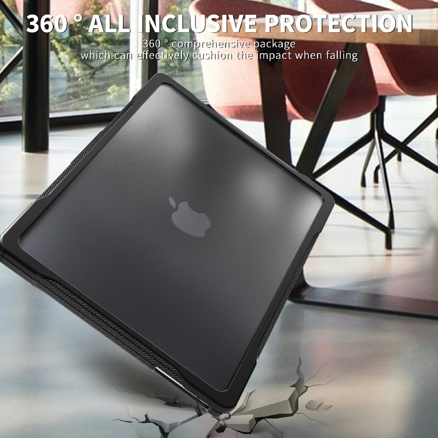 for MacBook Pro 13 inch (2016) A1706 A1708 / (2018) A1989 / (2019) A2159 / (2020) A2289 A2251 A2338 (M1 / M2) Sailor Series Laptop Case PC+TPU Cover - Transparent Black