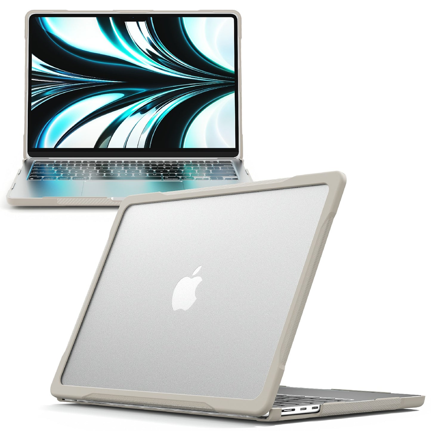 for MacBook Pro 13 inch (2016) A1706 A1708 / (2018) A1989 / (2019) A2159 / (2020) A2289 A2251 A2338 (M1 / M2) Sailor Series Laptop Case PC+TPU Cover - Khaki