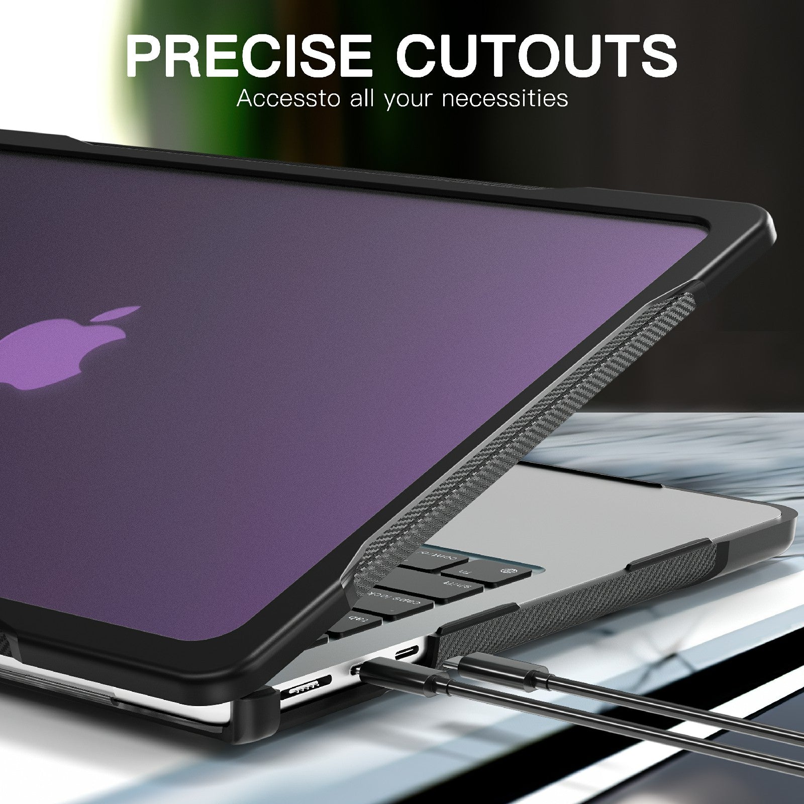for MacBook Pro 13 inch (2016) A1706 A1708 / (2018) A1989 / (2019) A2159 / (2020) A2289 A2251 A2338 (M1 / M2) Sailor Series Laptop Case PC+TPU Cover - Transparent Purple