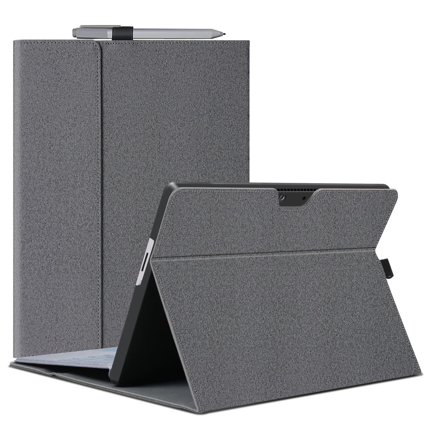 Uniqkart for Microsoft Surface Pro 9 Microfiber Leather Tablet Case Flip Stand Protective Cover with Pen Holder