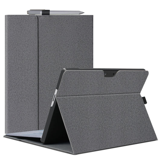 Uniqkart for Microsoft Surface Pro 9 Microfiber Leather Tablet Case Flip Stand Protective Cover with Pen Holder