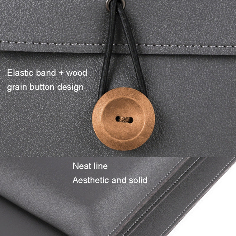 15.4 / 16 Inch Laptop Bag Handbag Splash-Repellent PU Leather Surface Protection Sleeve Notebook Computer Pouch - Black