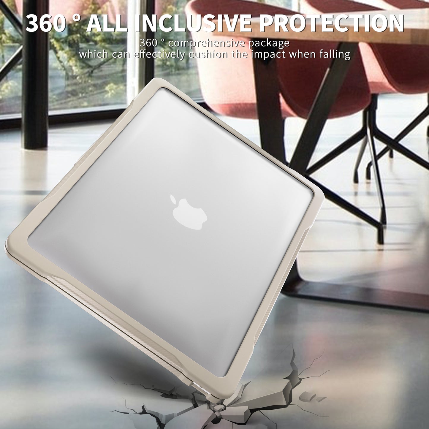 For MacBook Air 13 inch (2018) A1932  /  (2020) A2337 M1 A2179 Shockproof PC+TPU Cover Anti-Drop Laptop Case - Khaki