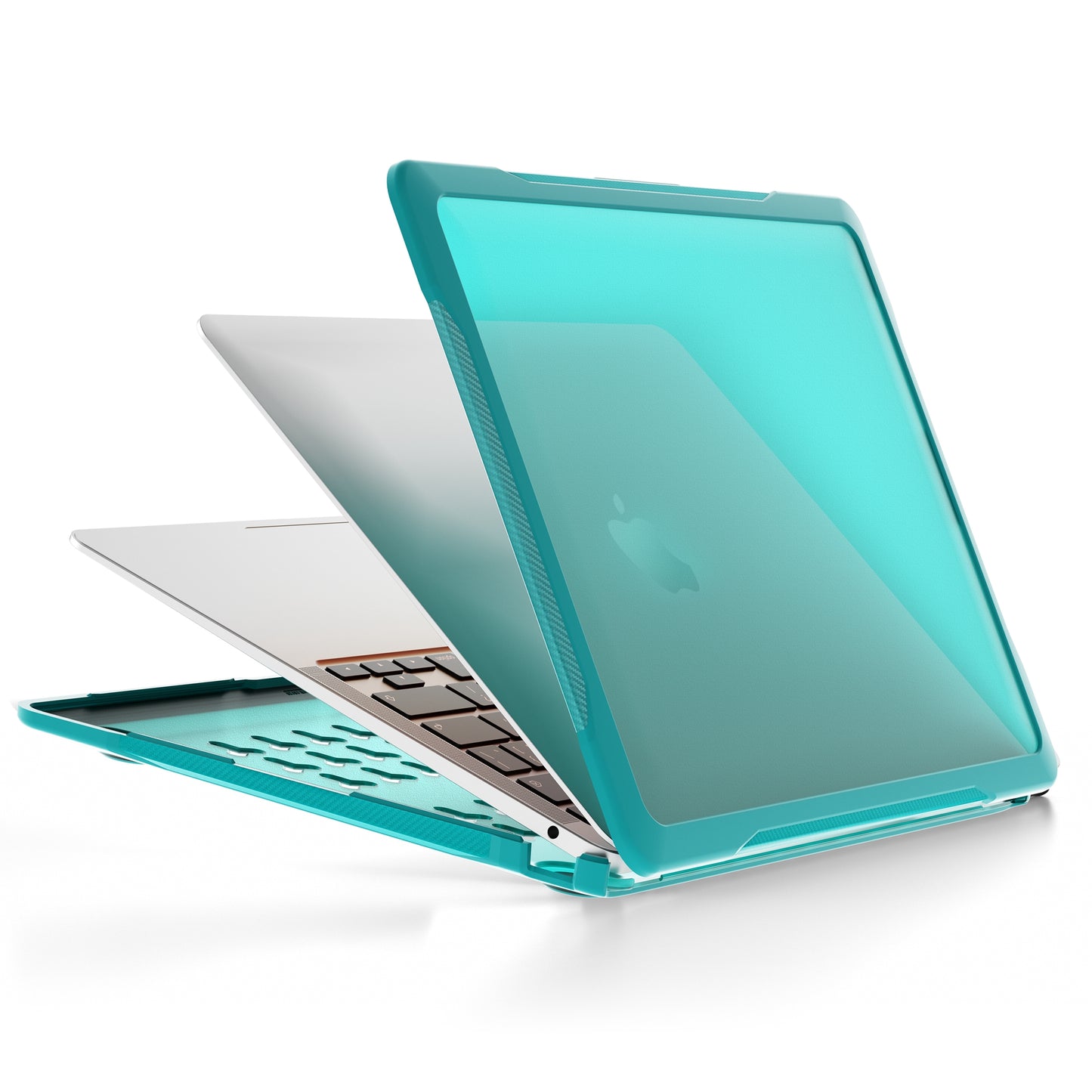 For MacBook Air 13 inch (2018) A1932  /  (2020) A2337 M1 A2179 Shockproof PC+TPU Cover Anti-Drop Laptop Case - Baby Blue