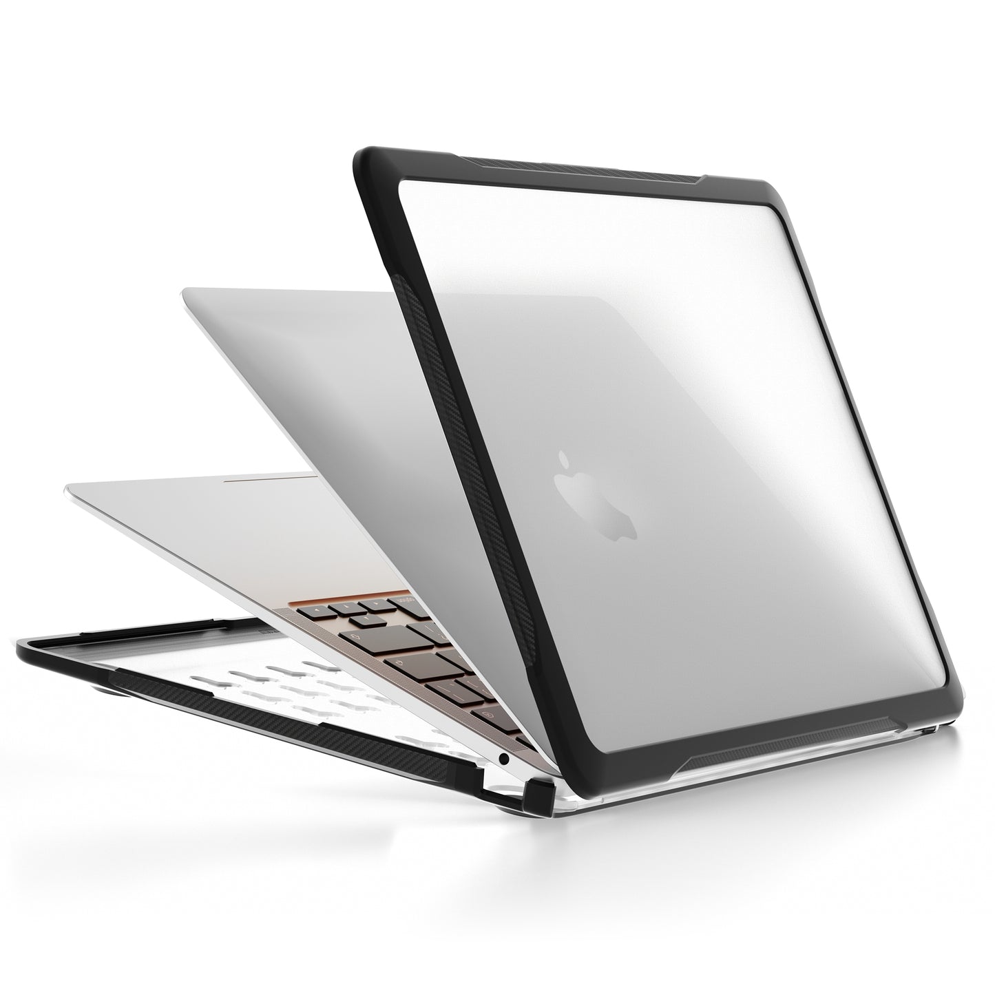 For MacBook Air 13 inch (2018) A1932  /  (2020) A2337 M1 A2179 Shockproof PC+TPU Cover Anti-Drop Laptop Case - Transparent