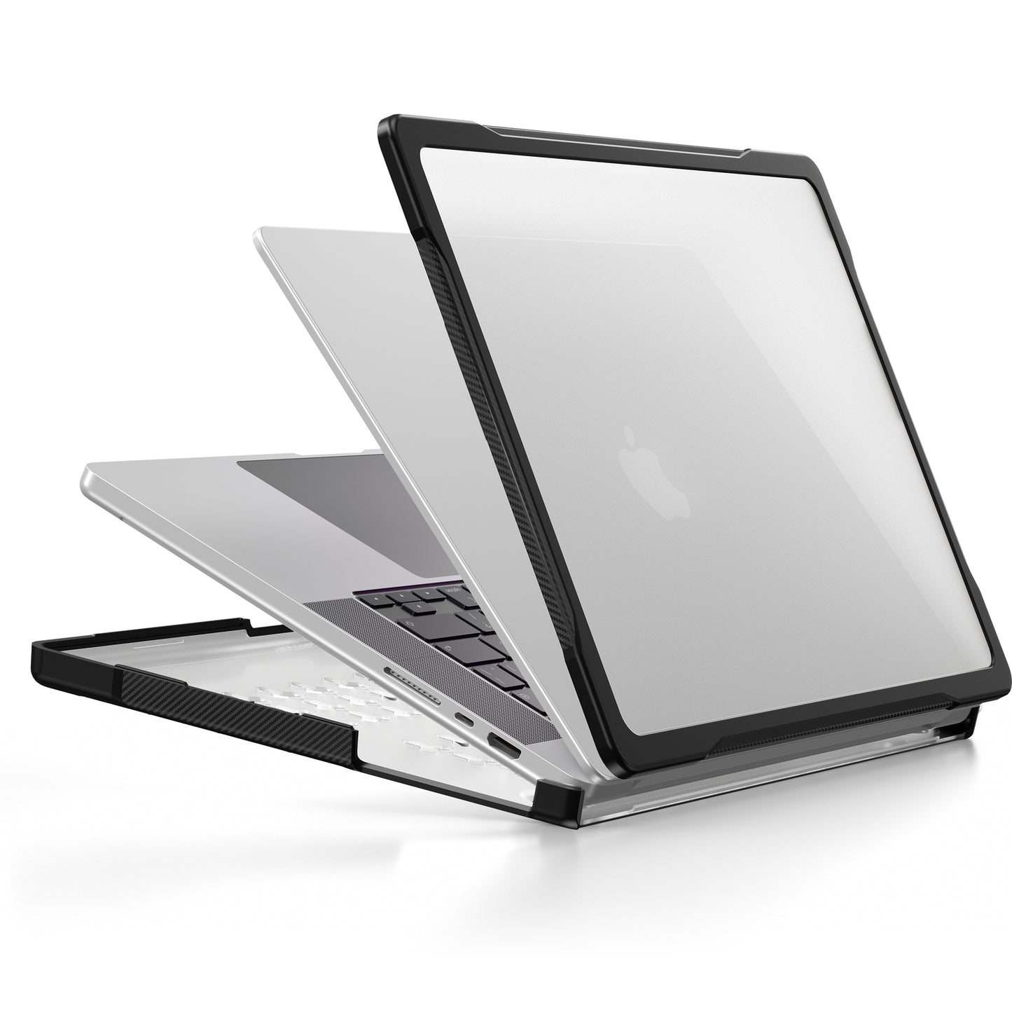 For MacBook Pro 16 inch (2021) A2485 / (2023) A2780 (M1 / M2) PC+TPU Laptop Cover Anti-Drop Shockproof Case - Transparent
