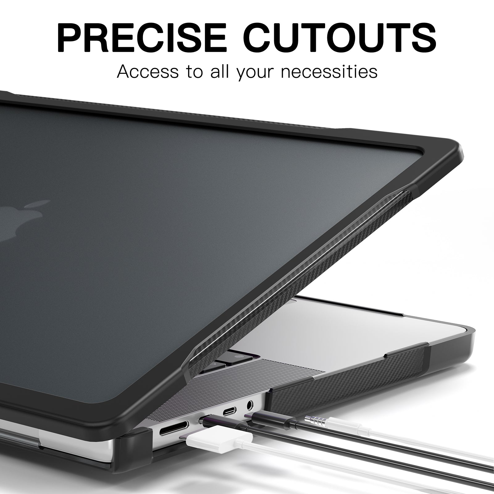 For MacBook Pro 14 inch (2021) A2442  / (2023) A2779 (M1 / M2) Sailor Series Laptop Case PC+TPU Notebook Protective Cover - Transparent Black