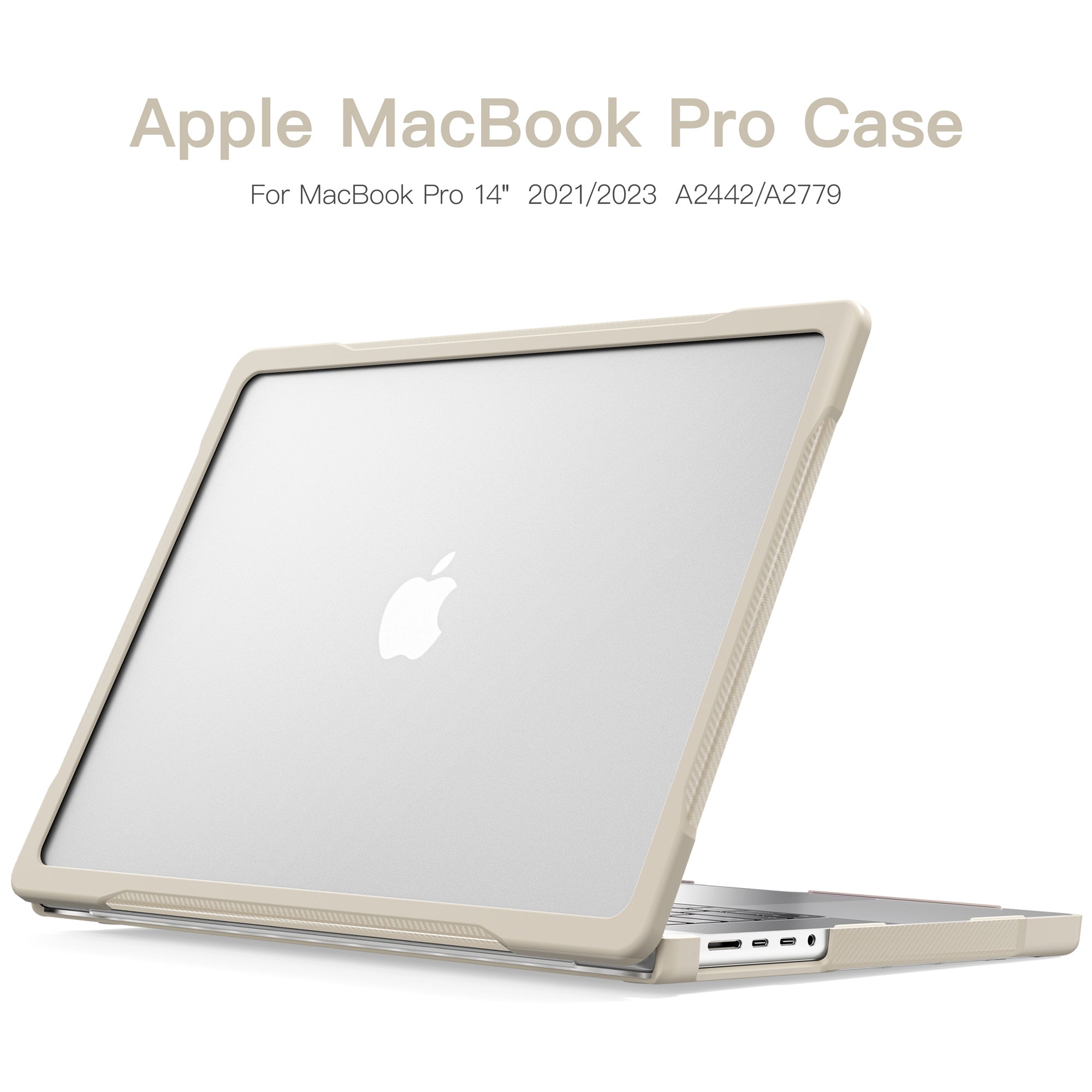 For MacBook Pro 14 inch (2021) A2442  / (2023) A2779 (M1 / M2) Sailor Series Laptop Case PC+TPU Notebook Protective Cover - Khaki