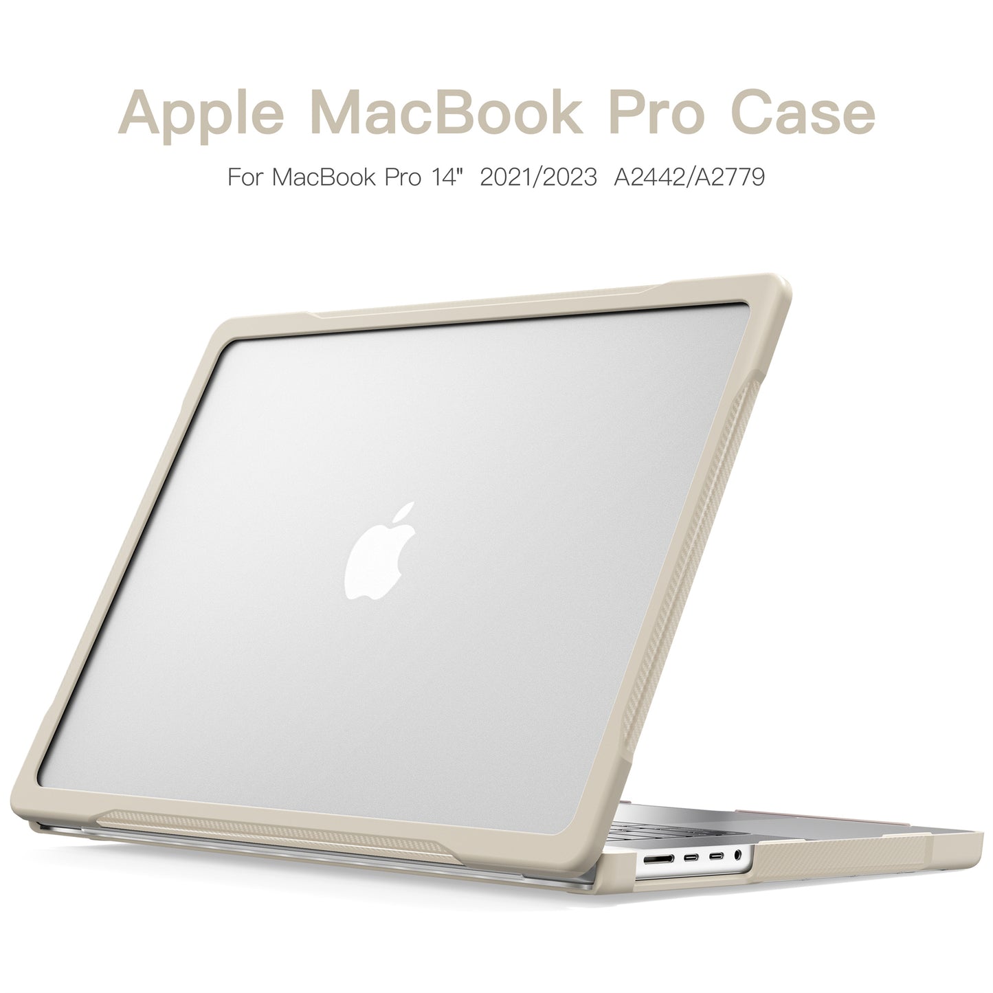 For MacBook Pro 14 inch (2021) A2442  / (2023) A2779 (M1 / M2) Sailor Series Laptop Case PC+TPU Notebook Protective Cover - Khaki