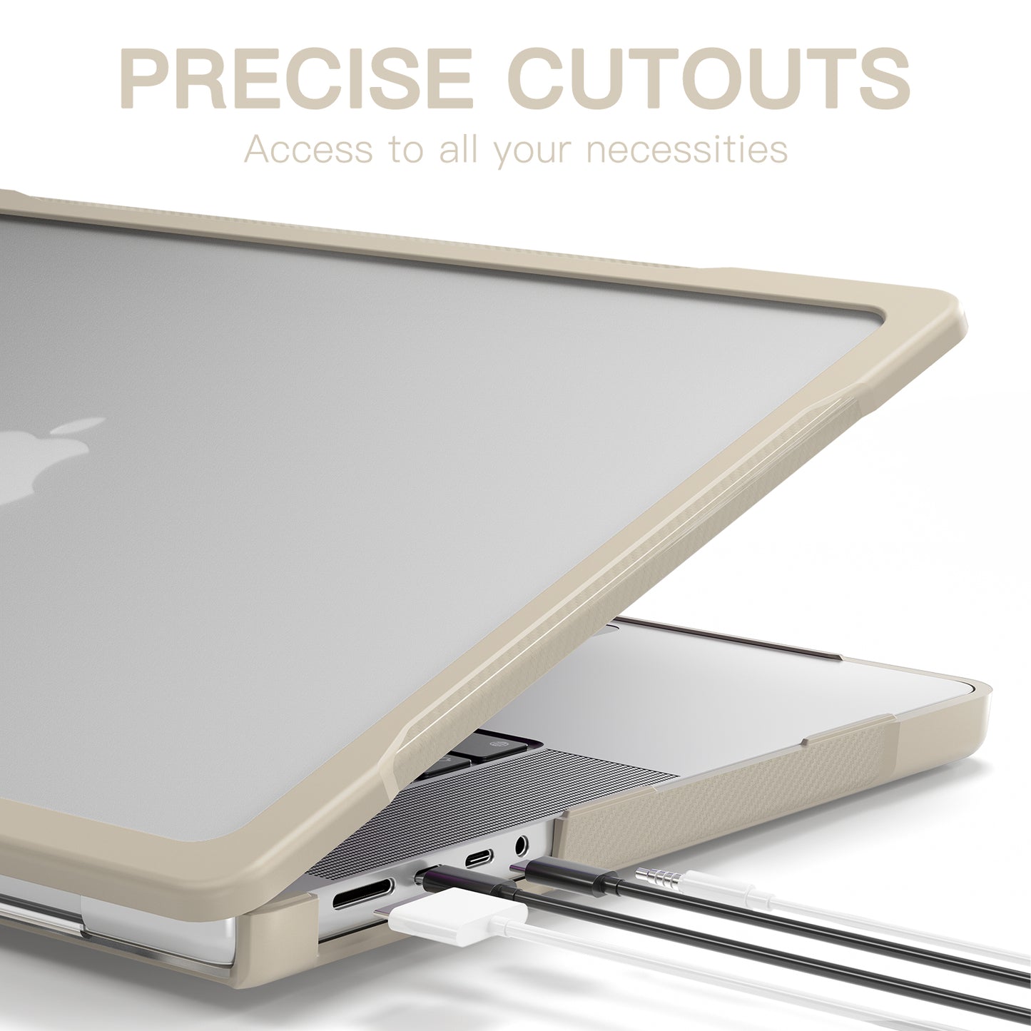 For MacBook Pro 14 inch (2021) A2442  / (2023) A2779 (M1 / M2) Sailor Series Laptop Case PC+TPU Notebook Protective Cover - Khaki