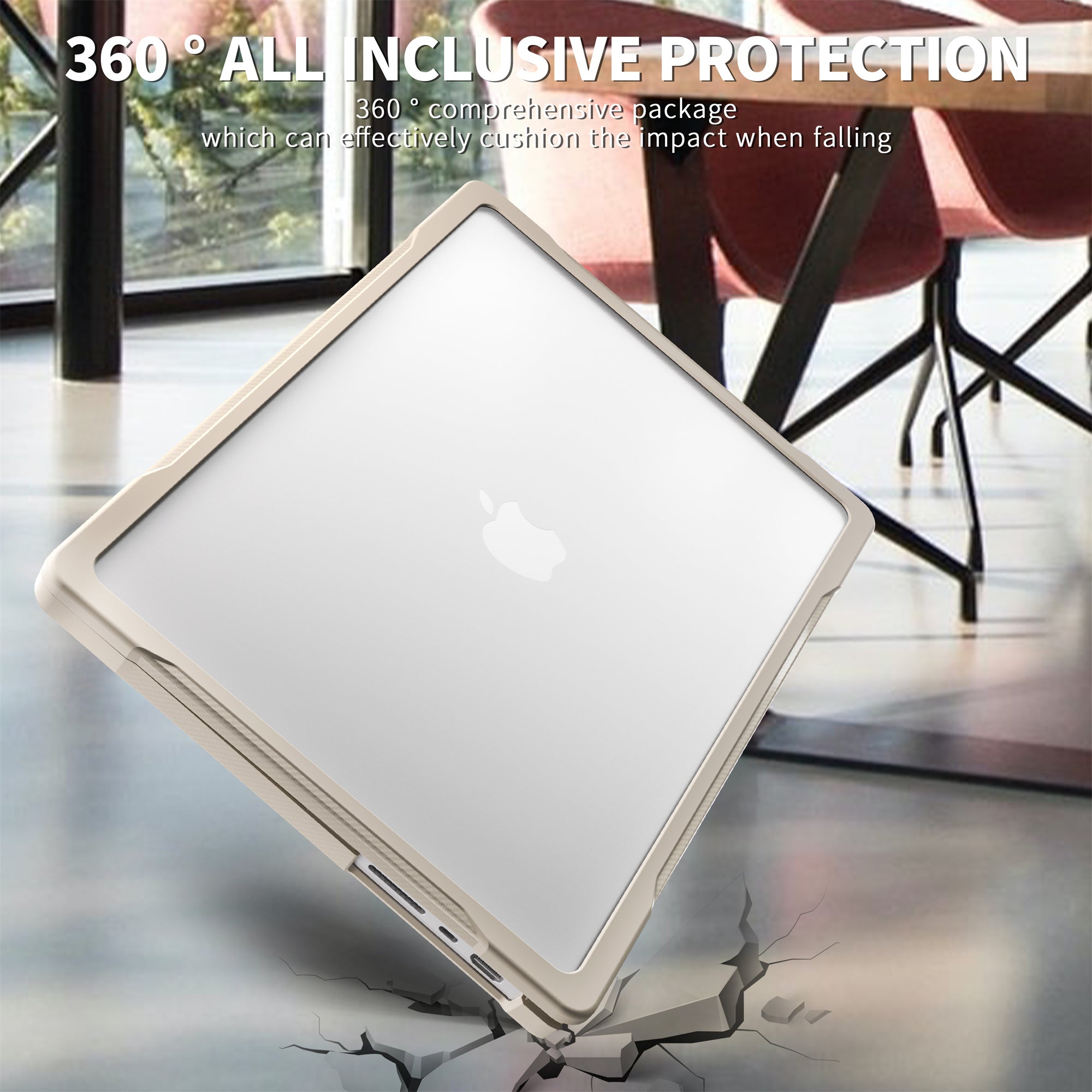 For MacBook Pro 14 inch (2021) A2442  / (2023) A2779 (M1 / M2) Sailor Series Laptop Case PC+TPU Notebook Protective Cover - Khaki