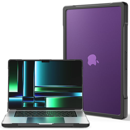 For MacBook Pro 14 inch (2021) A2442  / (2023) A2779 (M1 / M2) Sailor Series Laptop Case PC+TPU Notebook Protective Cover - Transparent Purple
