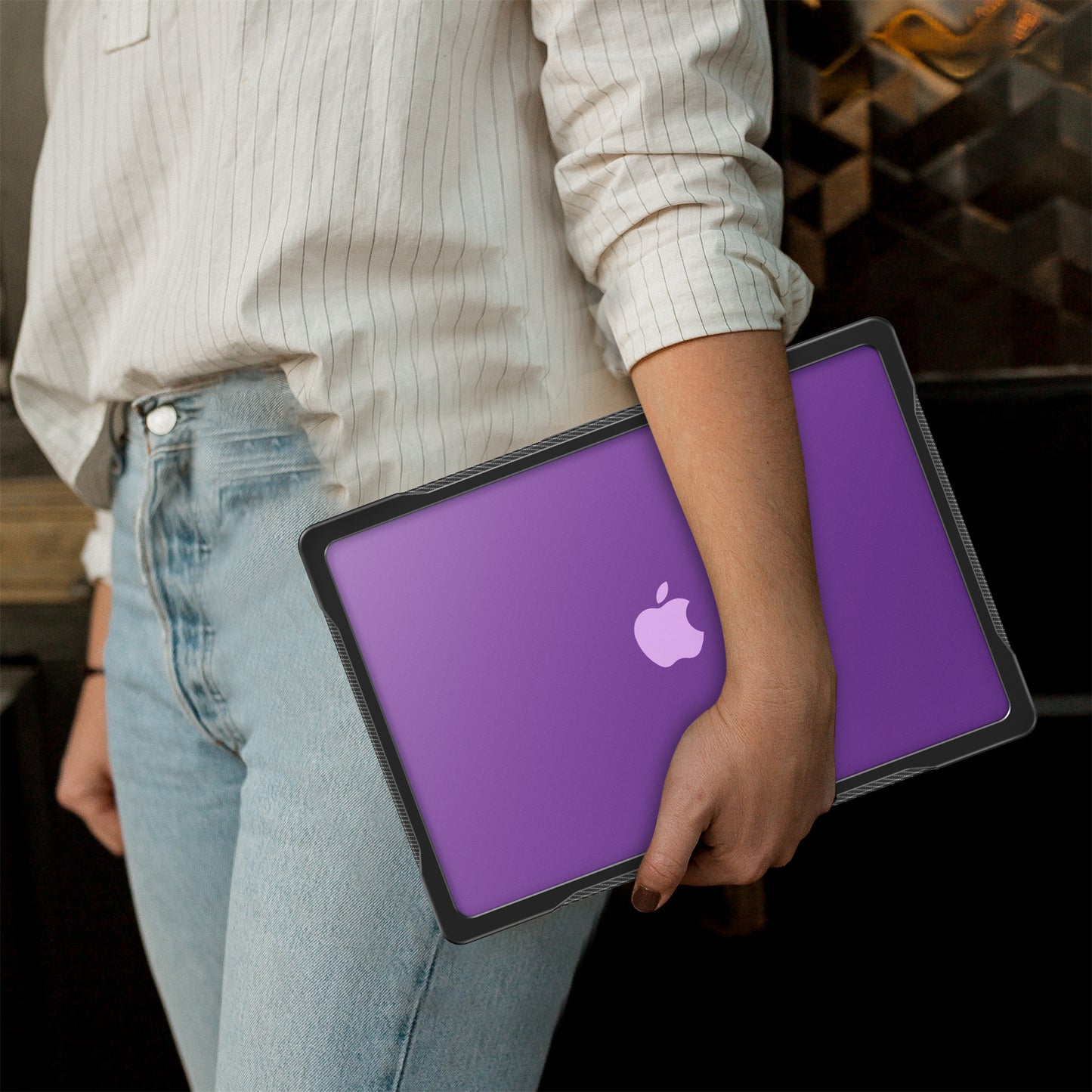 For MacBook Pro 14 inch (2021) A2442  / (2023) A2779 (M1 / M2) Sailor Series Laptop Case PC+TPU Notebook Protective Cover - Transparent Purple