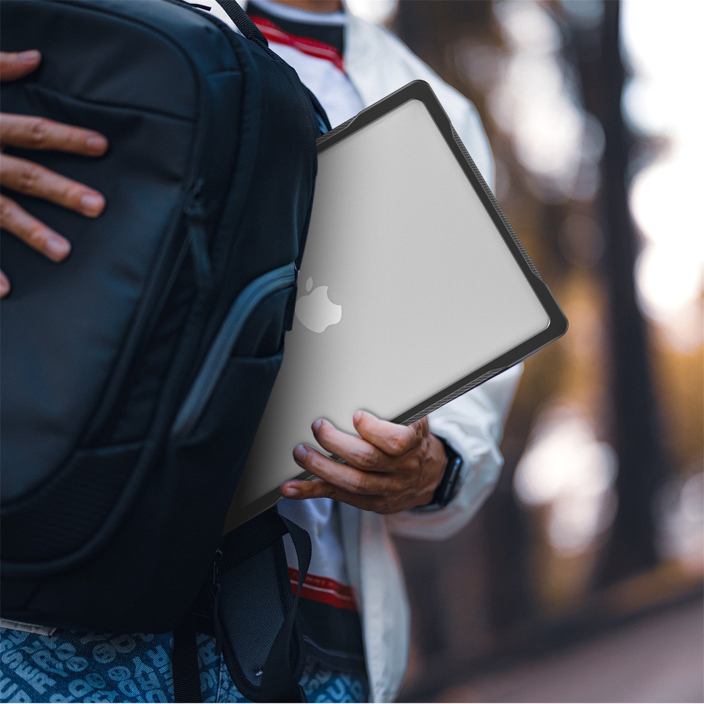 For MacBook Pro 14 inch (2021) A2442  / (2023) A2779 (M1 / M2) Sailor Series Laptop Case PC+TPU Notebook Protective Cover - Transparent