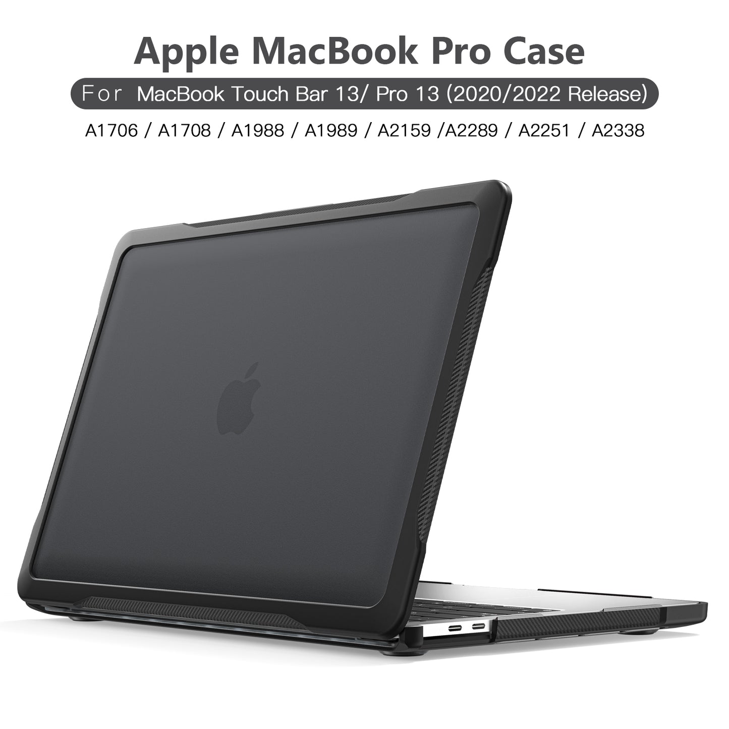 Sailor Series Laptop Case for MacBook Pro 13 inch (2016) A1706 A1708 / (2018) A1989 / (2019) A2159 / (2020) A2251 A2338 (M1 / M2) PC+TPU Shockproof Cover - Transparent Black